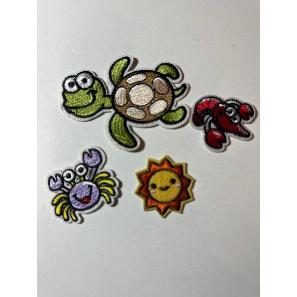 Ocean Themed Lot Of Four Patch Set Embroidered  NEW  Turtle
